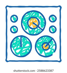 circular field doodle icon sketch vector. circular field sign. isolated symbol illustration
