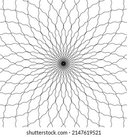 The circular filaments disperse into filaments like a fishing net.