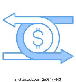 Circular Finance icon Lineal Blue style.