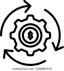 Circular Finance Icon Outline Vector Illustration