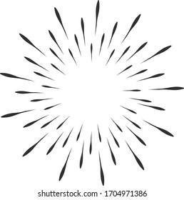 Circular fireworks explosion texture. Distressed uneven grunge background. Abstract vector illustration. Overlay to create interesting effect and depth. Isolated on white background.EPS10.