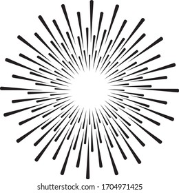 Circular fireworks explosion texture. Distressed uneven grunge background. Abstract vector illustration. Overlay to create interesting effect and depth. Isolated on white background.EPS10.