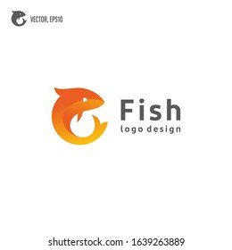 Circular fish logo design vector