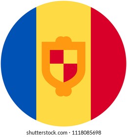 Circular flag of Andorra