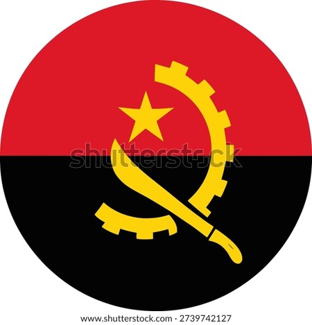 Circular Flag of Angola Icon