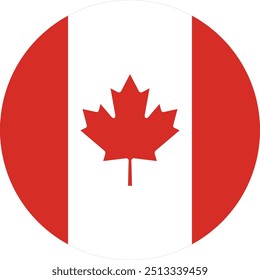 Bandera circular de diseño e ilustración de Vector de Canadá, Bandera nacional de Canadá 