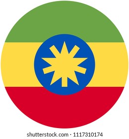 Circular flag of Ethiopia
