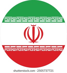 Iranische Rundflagge, Vektordesign und Illustration , Iranische Nationalflagge 