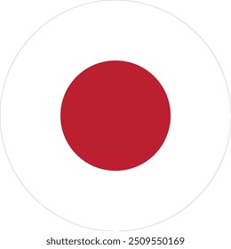 Circular flag of Japan vector design and illustration , National flag of japan