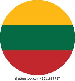 Circular flag of Lithuania Country vector and illustration design , National flag of Lithuania