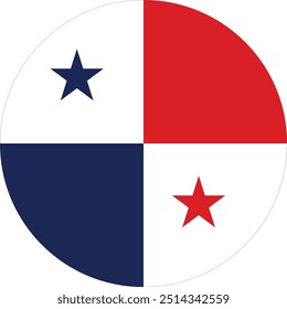 Bandeira circular do Panamá design e ilustração vetorial do país, Bandeira nacional do Panamá