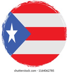 Circular flag Puerto Rico