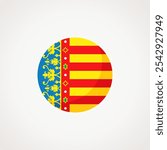 Circular flag of Valencia. Flat design style.