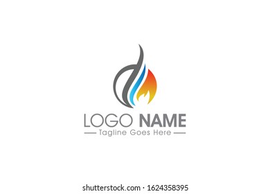 circular flame fireball energy or power logo