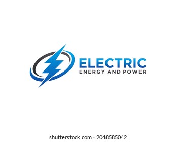 Circular Flash Thunder Energy Electric simple yet clean professional logo on White Background. for Electrical, construction and security company.