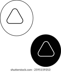 Circular Flat icon featuring a triangular recycling symbol, representing eco-friendly practices or waste management with transparent background.

