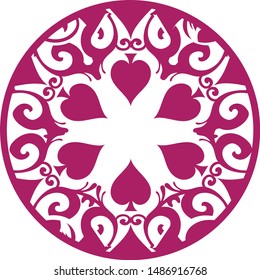 Circular Fleur / Floral & Spade Decorative Decal element