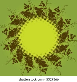 A circular floral background design with space for text