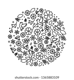 circular floral decoration icon