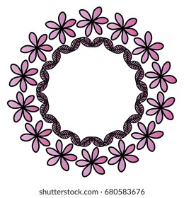 circular floral decorative frame