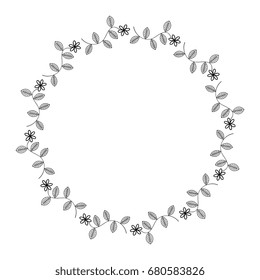 circular floral decorative frame