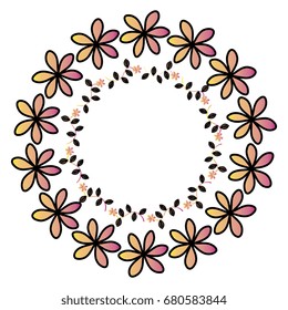 circular floral decorative frame