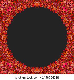 Circular floral frame ornament - vector background design with blank black space in the middle