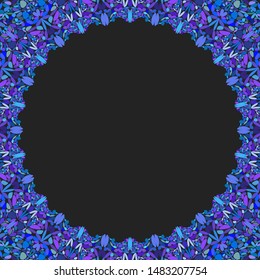 Circular floral frame ornament - vector background design with blank black space in the middle