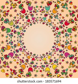 Circular floral frame for your design