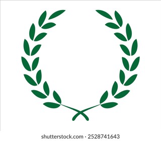 Circular floral green leaves vector for award crest use 