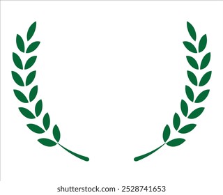 Circular floral green leaves vector for award crest use 