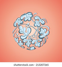 Circular floral ornament