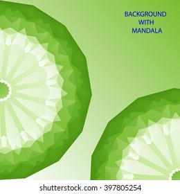 Circular floral ornament . Mandala . Ornamental background in green tones