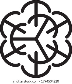 Patrón floral circular. Resumen de diseño mínimo para baldosas, cerámica, tela, textil, papel pintado, papel envolvente. Color negro. Diseño gráfico clásico moderno. Impresión de ropa 
