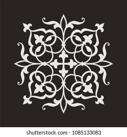 Circular floral pattern in arabesque style. Mandala.