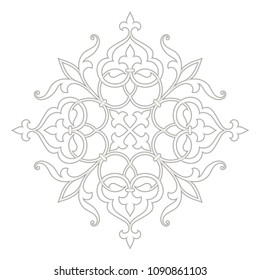 Circular floral pattern in arabesque style. Mandala.