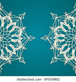 Circular floral pattern, crochet mandala. Vector illustration.