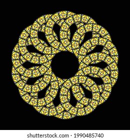 Circular floral pattern Of Mandala Decorative Ornament In Oriental Style Ornamental Mandala Design golden colors