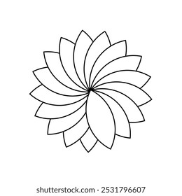 circular floral petals abstract pattern vector eps
