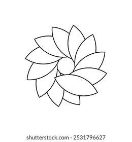 Pétalos florales circulares Vector de patrón abstracto EPS