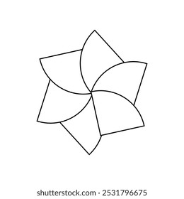 Pétalos florales circulares Vector de patrón abstracto EPS