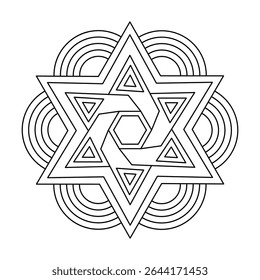 Circular Floral Storm in Symmetry coloring book page