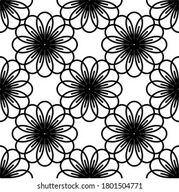 Patrones de flores circulares sin costura. Se puede usar para cortar láser y tallar. Recorte de los patrones digitales. Ilustración vectorial aislada en fondo blanco.