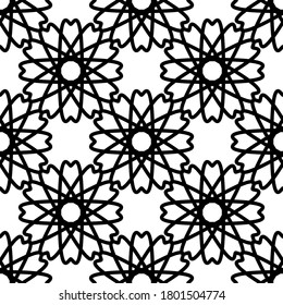 Circular flower decorative seamless patterns. It can be used for laser cutting and carving. Cutout Digital Stencils. Vector illustration isolated on white background.