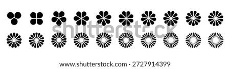 Circular flower infographic with segments PNG. Pie chart vector template for business analytics, marketing, and slides