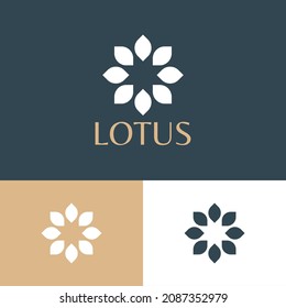 Circular Flower Logo Design Concept. Nature Company Brand Logomark Illustration. Can Representing Beauty, Fashion, Spa, Nature, Yoga, Art.
