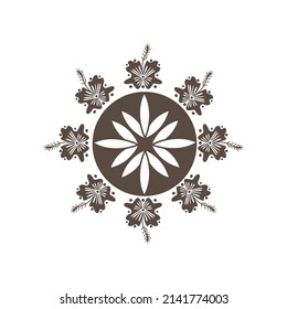 circular flower mandala design ornament vector illustration