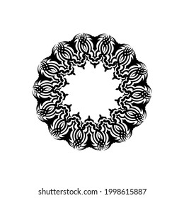 Circular flower mandala pattern for Henna, Mehndi, tattoo, decoration. 