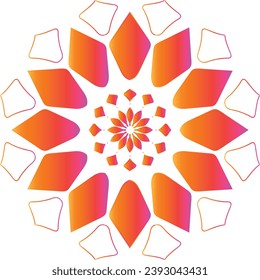 Circular flower mandala pattern for Henna, Mehndi, Decoration. Decorative ornament in ethnic oriental style. Outline doodle hand draw vector illustration.   
