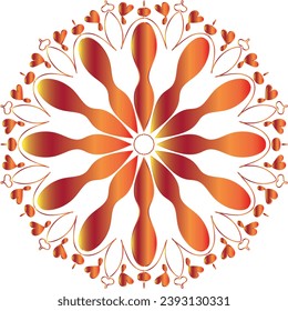 Circular flower mandala pattern for Henna, Mehndi, Decoration. Decorative ornament in ethnic oriental style. Outline doodle hand draw vector illustration.   
